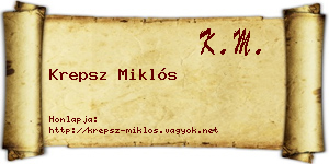 Krepsz Miklós névjegykártya